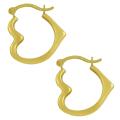 10k Yellow Gold Heart Hoop Earrings