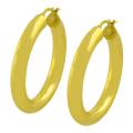 14k Yellow Gold 35-mm Polished Tube Hoop Earrings