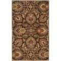 Hand-tufted Alafia Chocolate Brown Floral Wool Rug (4' x 6')