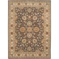 Hand-tufted Abita Gray Traditional Border Wool Rug (9' x 12')