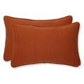 Pillow Perfect Burnt Orange Outdoor Cinnabar Corded Rectangular Throw Pillow (Set of 2)