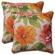 Pillow Perfect Orange Outdoor Primro Corded 18.5-inch Throw Pillow (Set of 2)