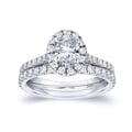 14k Gold 1ct TDW Oval Diamond Halo Bridal Ring Set (H-I, SI1-SI2)