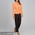 Atelier Women's Two-tone Belted Pant Suit