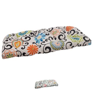 Waverly Sun-n-Shade Pom Pom Play Lagoon Wicker Loveseat Cushion