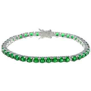 JARDIN Emerald Green Cubic Zirconia Tennis Bracelet