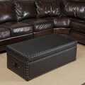 Christopher Knight Home Nino Leather Storage Trunk Ottoman