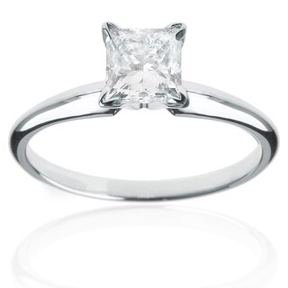 Platinum 1ct TDW Princess-cut Diamond Solitaire Ring (H-I, I1)