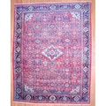 Antique Persian Hand-knotted 1950's Mahal Red/ Navy Wool Rug (10'4 x 13'3)