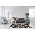 Indo Hand-tufted Black/ Ivory Wool Rug (5' x 8')