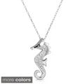 10k White Gold 1/10ct TDW Diamond Seahorse Necklace (G-H, I2-I3)