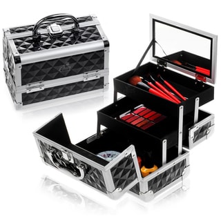 Shany Cosmetics Black Makeup Train Case with Mirror