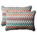 Pillow Perfect Outdoor Blue Nivala Corded Oversized Rectangular Throw Pillows (Set of 2)