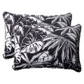 Pillow Perfect Kiara Polyester Black Rectangular Corded Outdoor Throw Pillows (Set of 2)