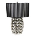 Casa Cortes Artisan 28-inch High Brushed Silver Ceramic Table Lamp