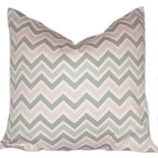 Taylor Marie Studio Bella Pink/ Grey Zig Zag Throw Pillow Cover