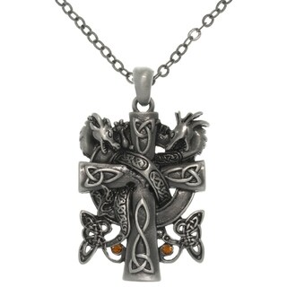 CGC Pewter Alloy Celtic Dragon Cross Necklace