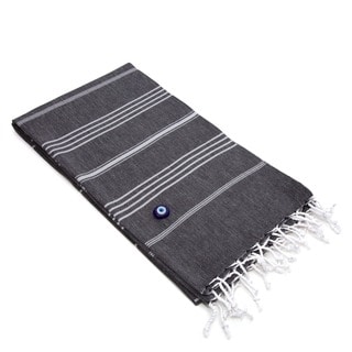 Authentic Fouta Black Charcoal Turkish Cotton Towel