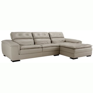 Buy Cheap Giorgio Gray Italian Leather Sectional Sofa