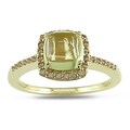 Miadora 14k Yellow Gold Lemon Quartz and 1/4ct TDW Brown Diamond Ring