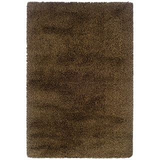 Brown and Gold Shag Area Rug (9'10 x 12'7)