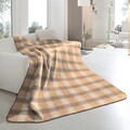 Bocasa Tan Plaid Woven Throw Blanket