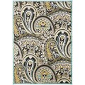 Meticulously Woven Cabrits Contemporary Blue Floral Paisley Rug (5'2 x 7'6)