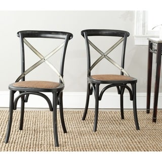 Hot Deal Safavieh Eleanor Black X-Back Side Chairs (Set of 2)
