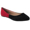 Riverberry Women's 'Candy' Black Two-tone Microsuede Flats