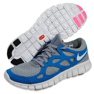 NIKE Women's 'Free Run+ 2' Grey/ Teal Running Shoes