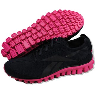 Reebok Women's 'Realflex Run' Black and Pink Running Shoes