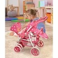 Pink Polka Dots Reversible Double Doll Stroller