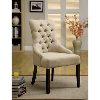 Find Shop Furniture of America Bielson Tufted Ivory Accent-Dining Chair (Set of 2)