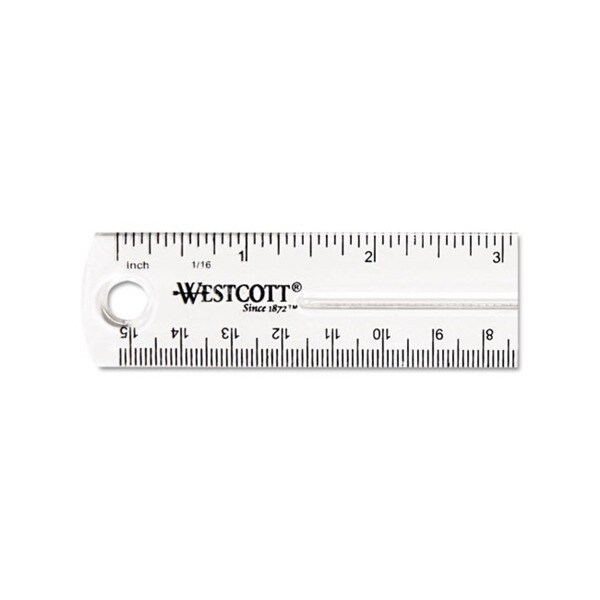 Westcott Shatterresistant Clear Plastic 6inch Ruler Overstock