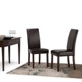 'Normandy' Brown Leatherette Parson Chairs (Set of 2)