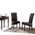 'Franklin' Dark Brown Leatherette Parson Chairs (Set of 2)