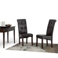 'Essex' Dark Brown Leatherette Tufted Parson Chairs (Set of 2)