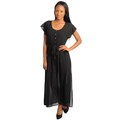 Stanzino Women's Black Long Short Sleeve Shirt Dress