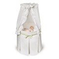 Empress Round Baby Bassinet White Bedding with 3 Gingham Belts