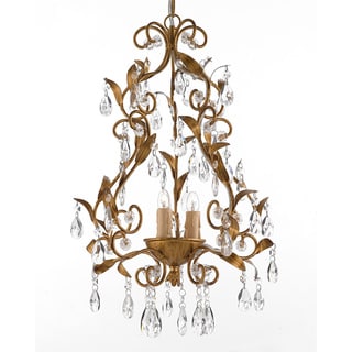 Goldtone 3-light Crystal Chandelier