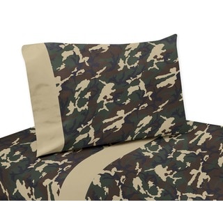 Sweet JoJo Designs Green Camo Bedding Collection Cotton Sheet Set