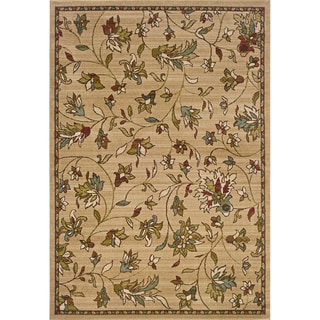 Indoor Gold/ Brown Floral Area Rug (10' X 13')