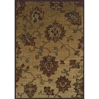Indoor Beige/ Red Nylon Area Rug (9'10 X 12'9)