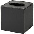 Black Faux Leather Tissue Box Cover