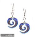 Murano-Inspired Glass Lollipop Curl Earrings