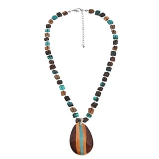 Modern Teardrop Hand Painted Hammer Shell Necklace (Philippines)