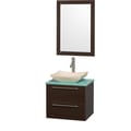 Wyndham Collection 'Amare' 24-inch Espresso/ Green Top/ Ivory Sink Vanity Set