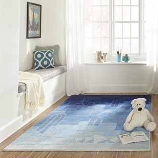 Momeni Lil' Mo Hipster Jetsetter Blue Rug (4' x 6')