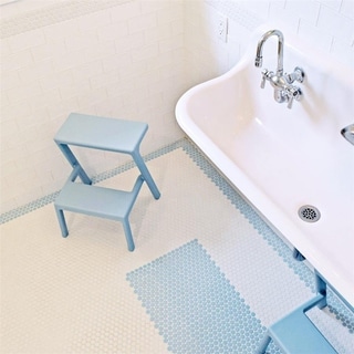 For sale Somer Tile Victorian Penny Matte Light Blue Porcelain Mosaic Tiles (Pack of 10)