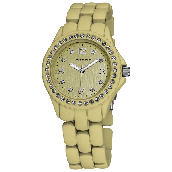 Vernier Ladies Soft Touch Beige Pastel Bracelet Quartz Fashion Watch